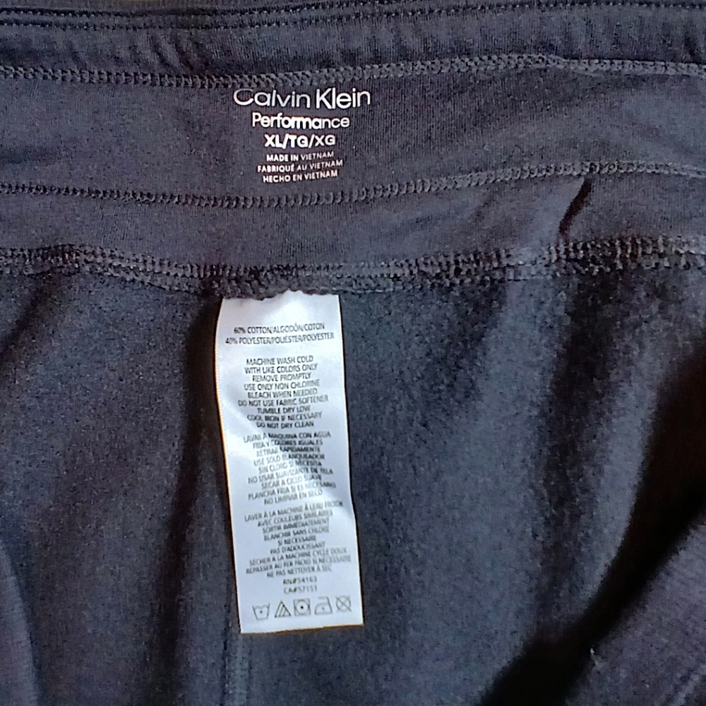 NWT Calvin Klein Black Joggers Sweatpants. Black W Logo Size XL - Picture 7 of 8
